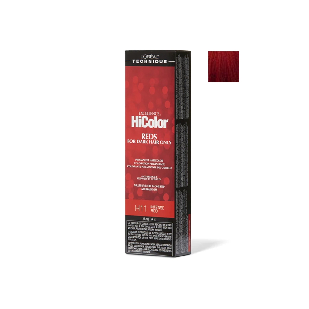 Loreal HiColor Red Shades Permanent Hair Color H11 Intense Red | Shopee ...
