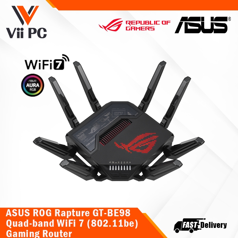 ASUS ROG Rapture GT-BE98 Quad-band WiFi 7 (802.11be)/New 320MHz Band ...