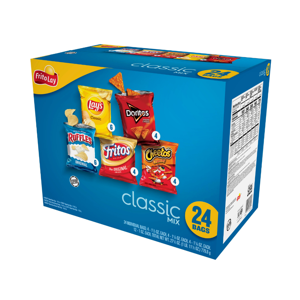 Lay's Classic Mix Party Size Variety Pack Chips Snacks - 24 bags ...