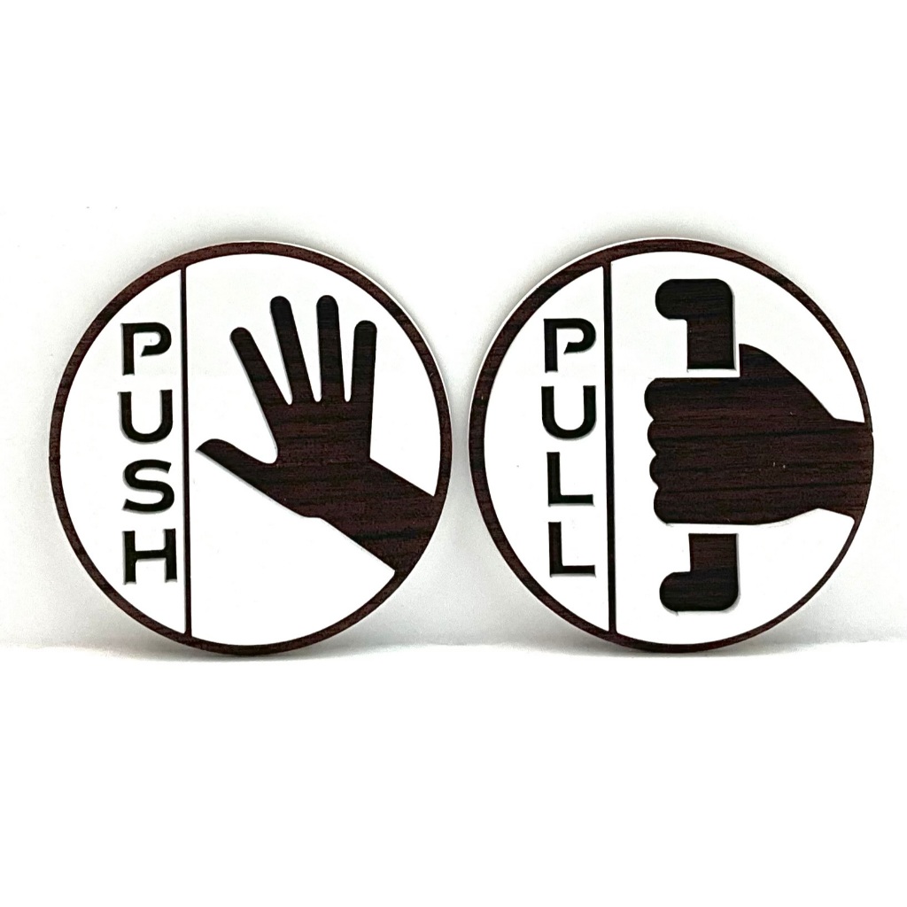 PUSH & PULL SIGN/SIGNAGE | 80mm( Diameter ) | DIRECTION SIGN ...