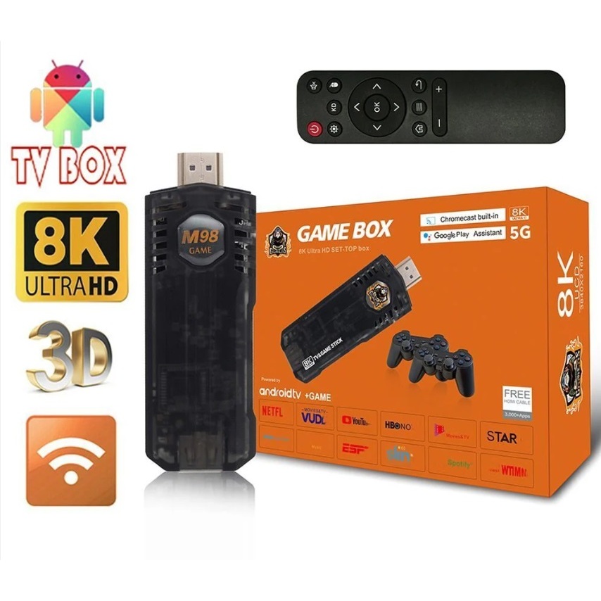 Game Box 8k Ultra HD Set-Top Box Android TV+Dual System Retro Game ...