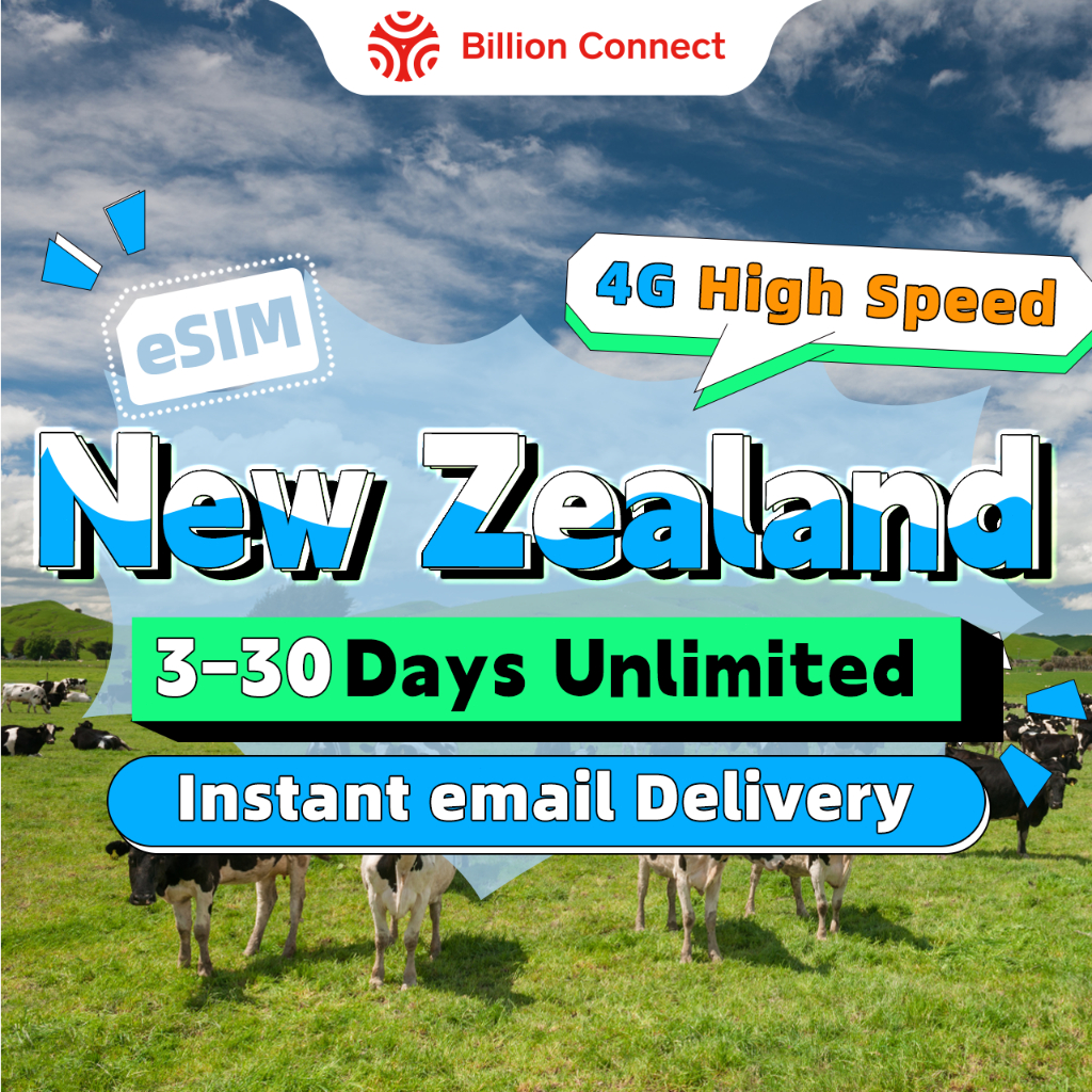 New Zealand eSIM Unlimited 4G Data Daily 500MB-2GB Total 3-20GB High ...