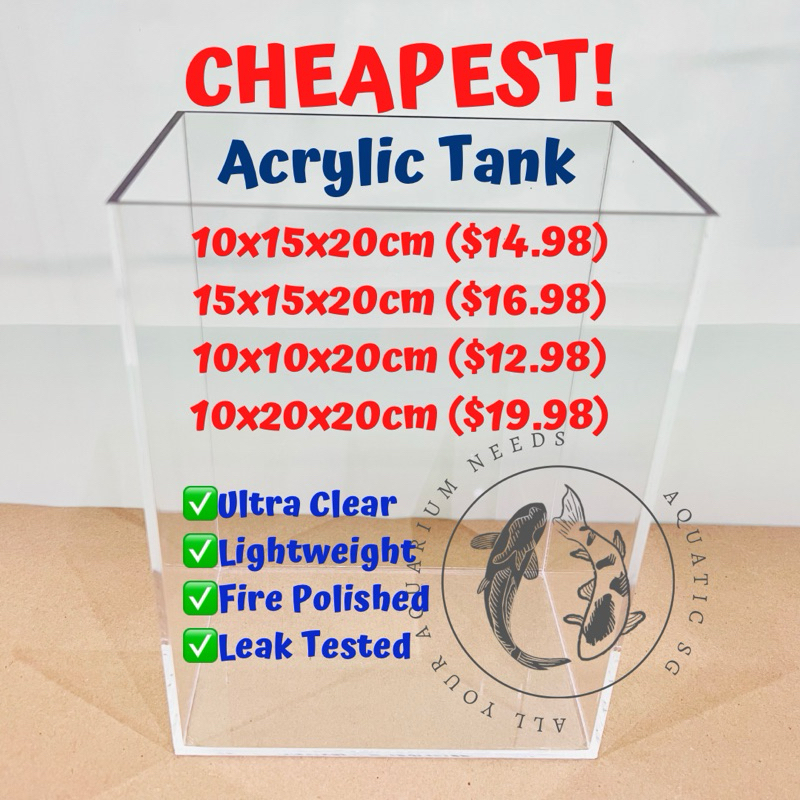 SG READY STOCK (CHEAPEST) Acrylic Tank Aquarium (Betta Fighting Fish Guppy Tetra Tanks
