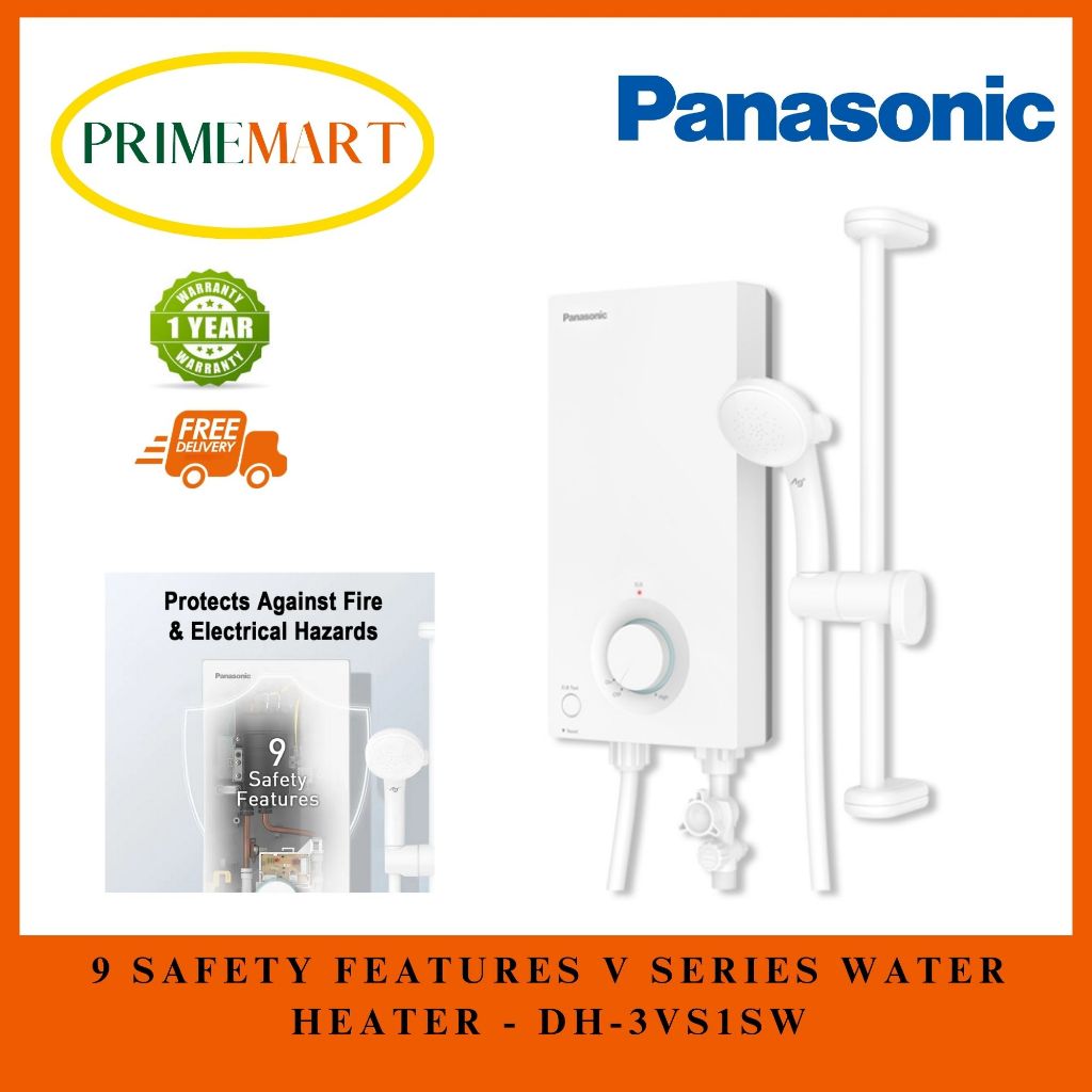 PANASONIC DH3VS1SW V SERIES WATER HEATER w 9 SAFETY FEATURES & ANTI