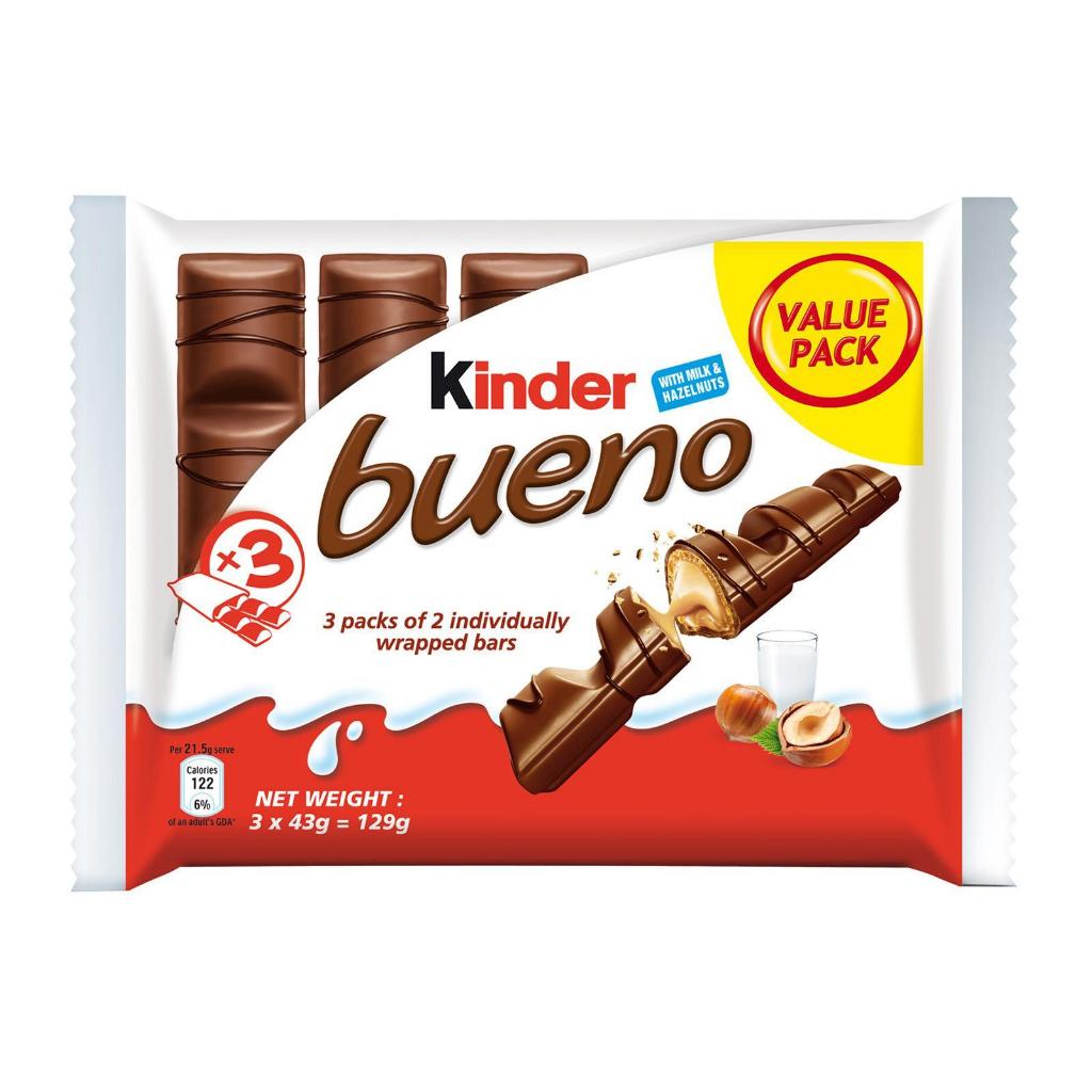 Kinder Bueno Chocolate Wafer T3 Pack (43g x 3 Packs) | Shopee Singapore