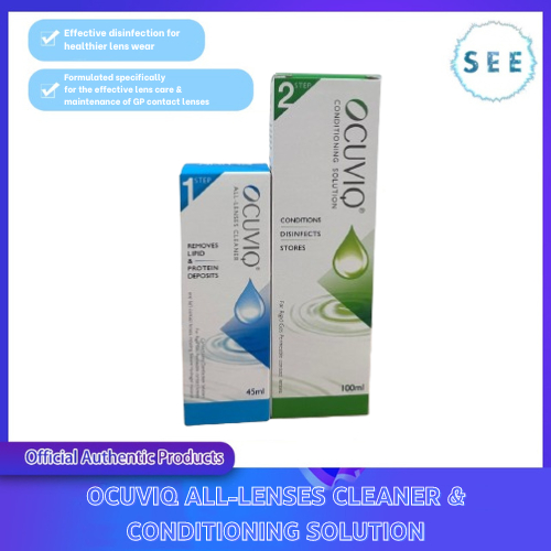OCUVIQ All Lenses Cleaner + Conditioning Solution (Step 1 + Step 2 ...