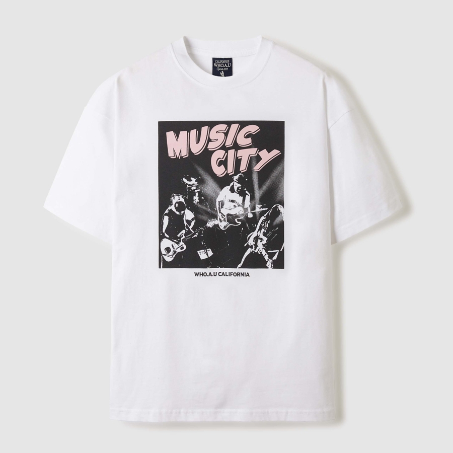 【韓国WHO.A.U フーアーユー】Rock Music T-shirt Rock Music T-shirt - 후아유닷컴