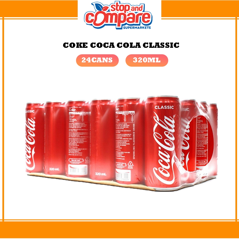 Coke Coca Cola Classic (320ml x 24cans) - Stop and Compare Supermarket ...