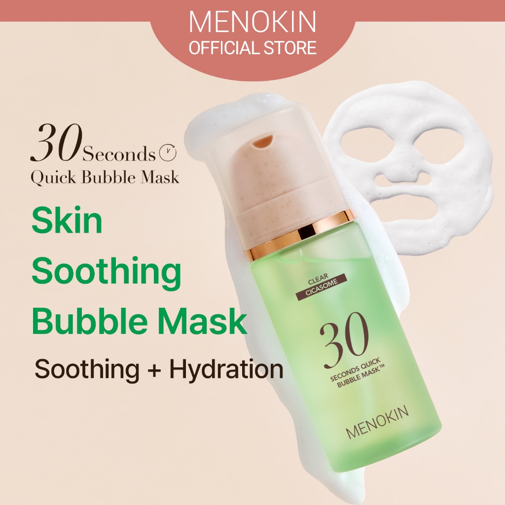 [MENOKIN] 30 Sec Bubble Mask (CLEAR), Cica Exosomes, Soothing, Calming ...