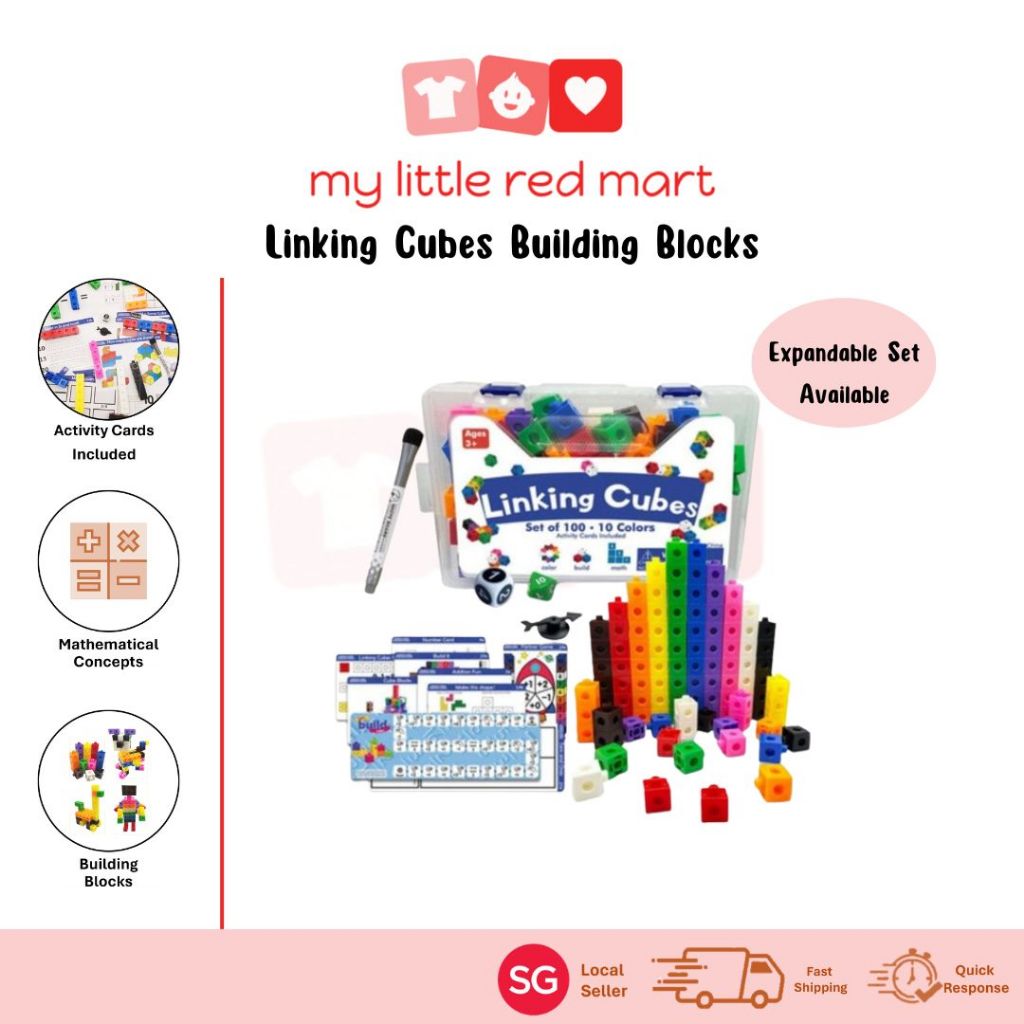 Linking Cubes Set of 100 Mathlink Colourful Building Blocks With ...