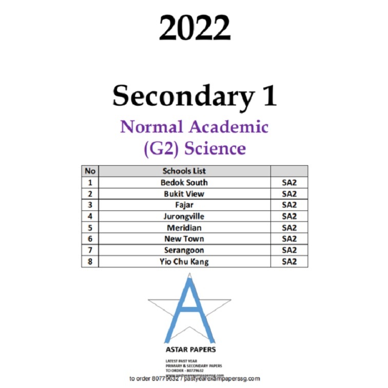 Sec 1 Past Year Exam Papers (hard copy) Express / NA / NT