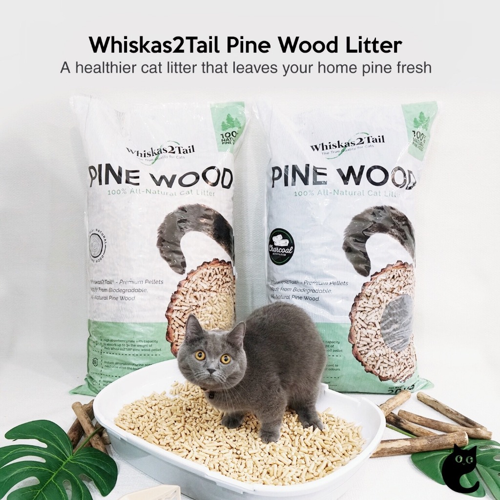 Whiskers2Tail Pine Wood Cat Litter 20kg Shopee Singapore