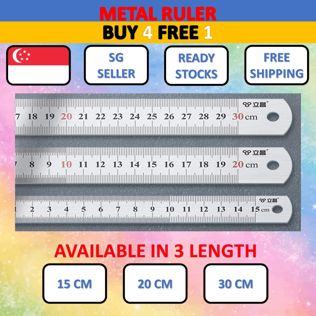 [SINGAPORE SELLER] STAINLESS STEEL METAL RULER (15CM / 20CM / 30CM