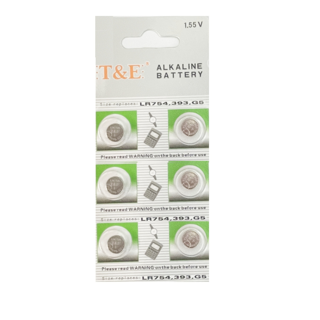 [10 Pieces] T&E AG5 SR754SW LR754 LR750 393 Alkaline Button Battery ...