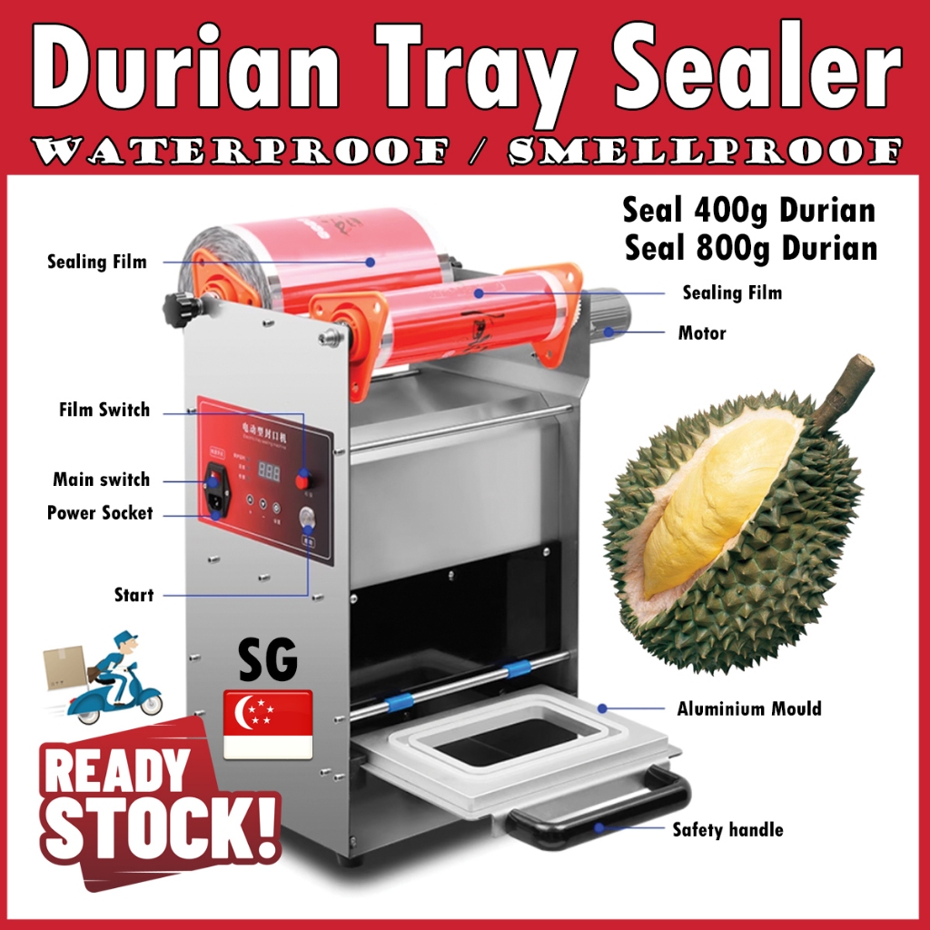 Durian Tray Sealer Roll Film Sealing Machine Top Seal Plastic