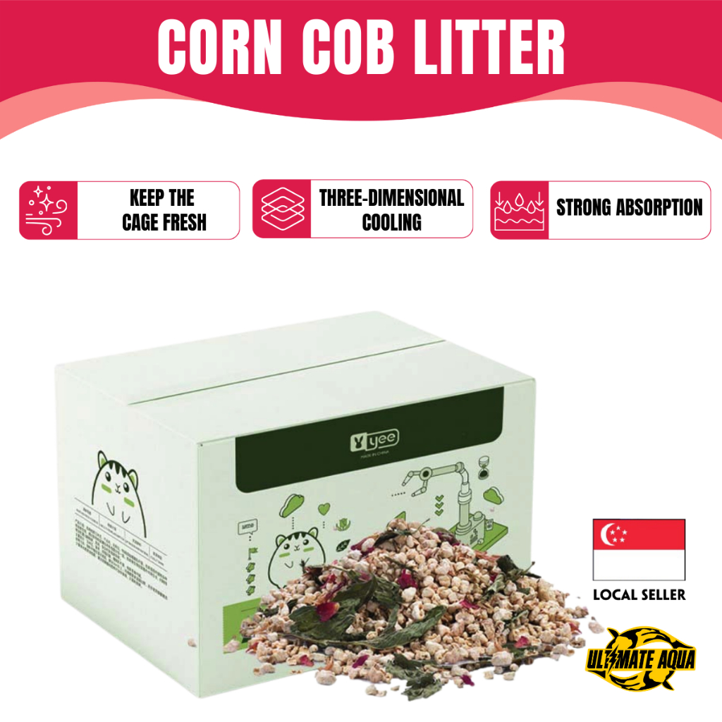 YEE Hamster Bedding, Hamster Litter By Corn, Edible Corn Cob, Control