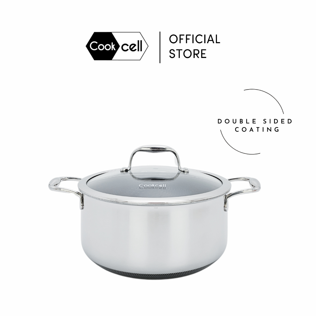Cookcell Blackcube Hybrid 24cm Casserole │ Double Sided Non-Stick ...