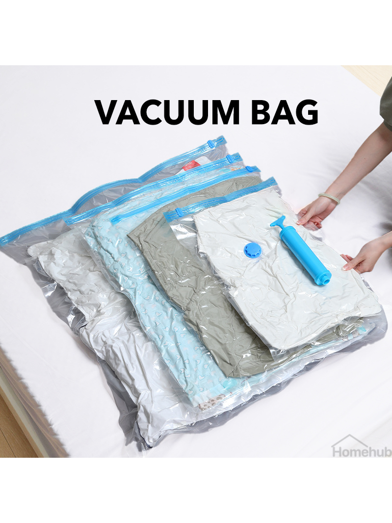 Homehub Vacuum Storage Bag Ziplock Vaccum for Travel Compression Clothes Sealer Pump Organiser