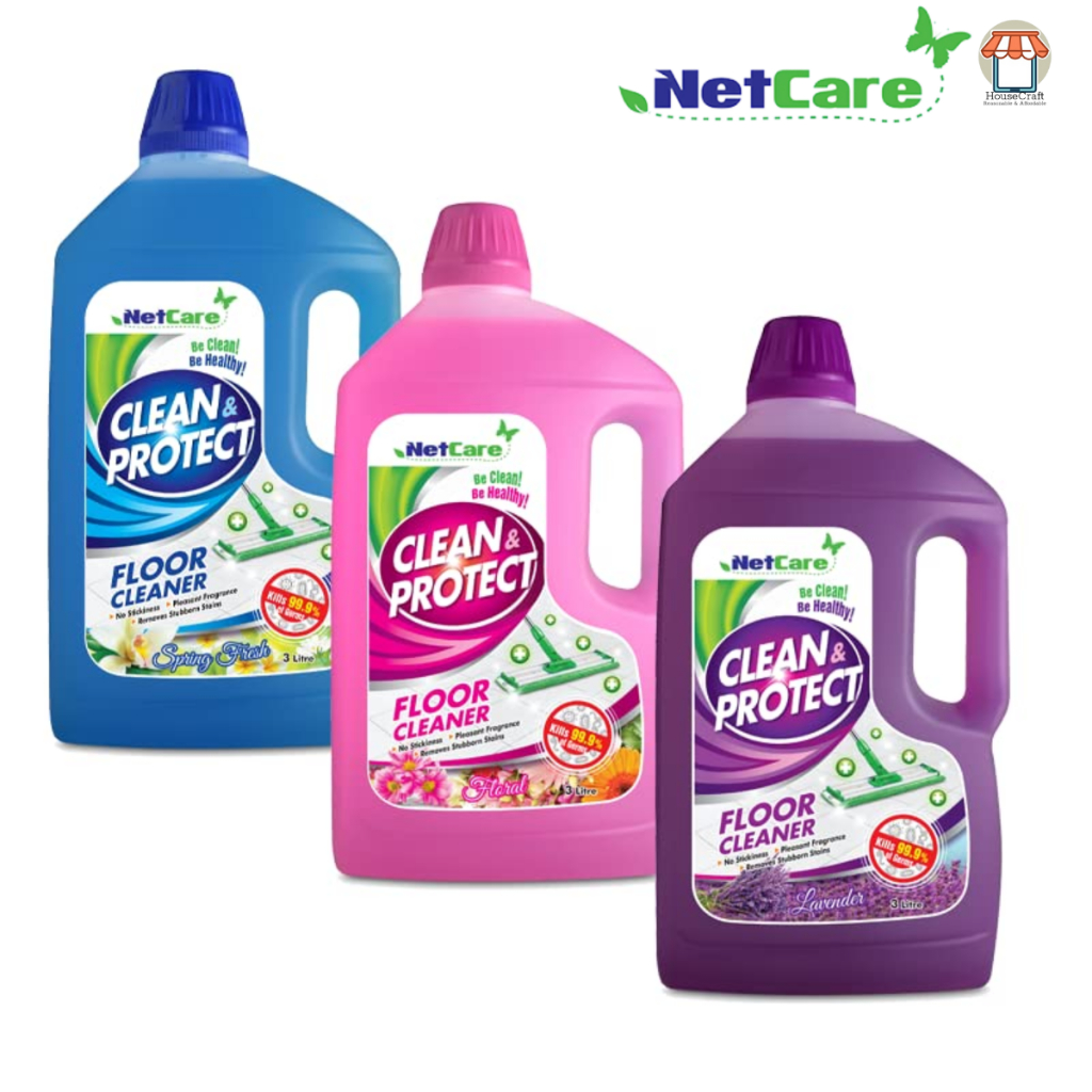 NETCARE CLEAN & PROTECT Floor Cleaner 3L KILLS 99.9% OF GERMS ( 3pcs, 5 ...