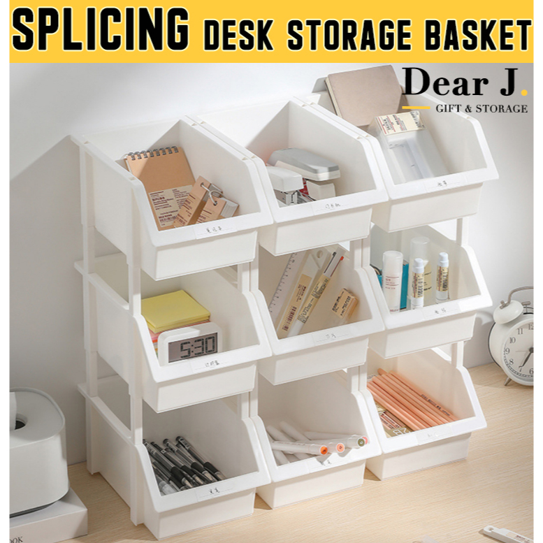 Splicing Desk Storage Basket (Dear J) | Shopee Singapore
