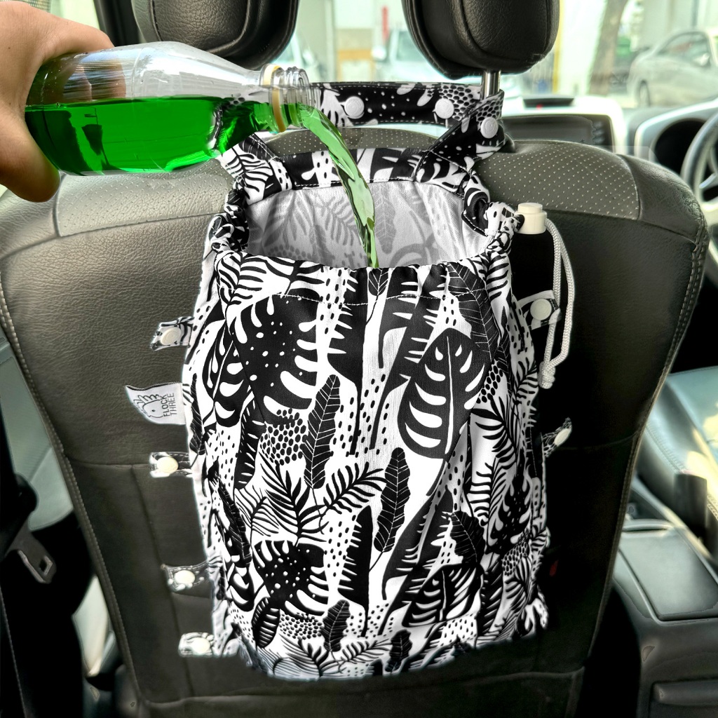 FLOCK THREE Leak-Proof Waterproof Car Trash Bag Foldable Multipurpose ...