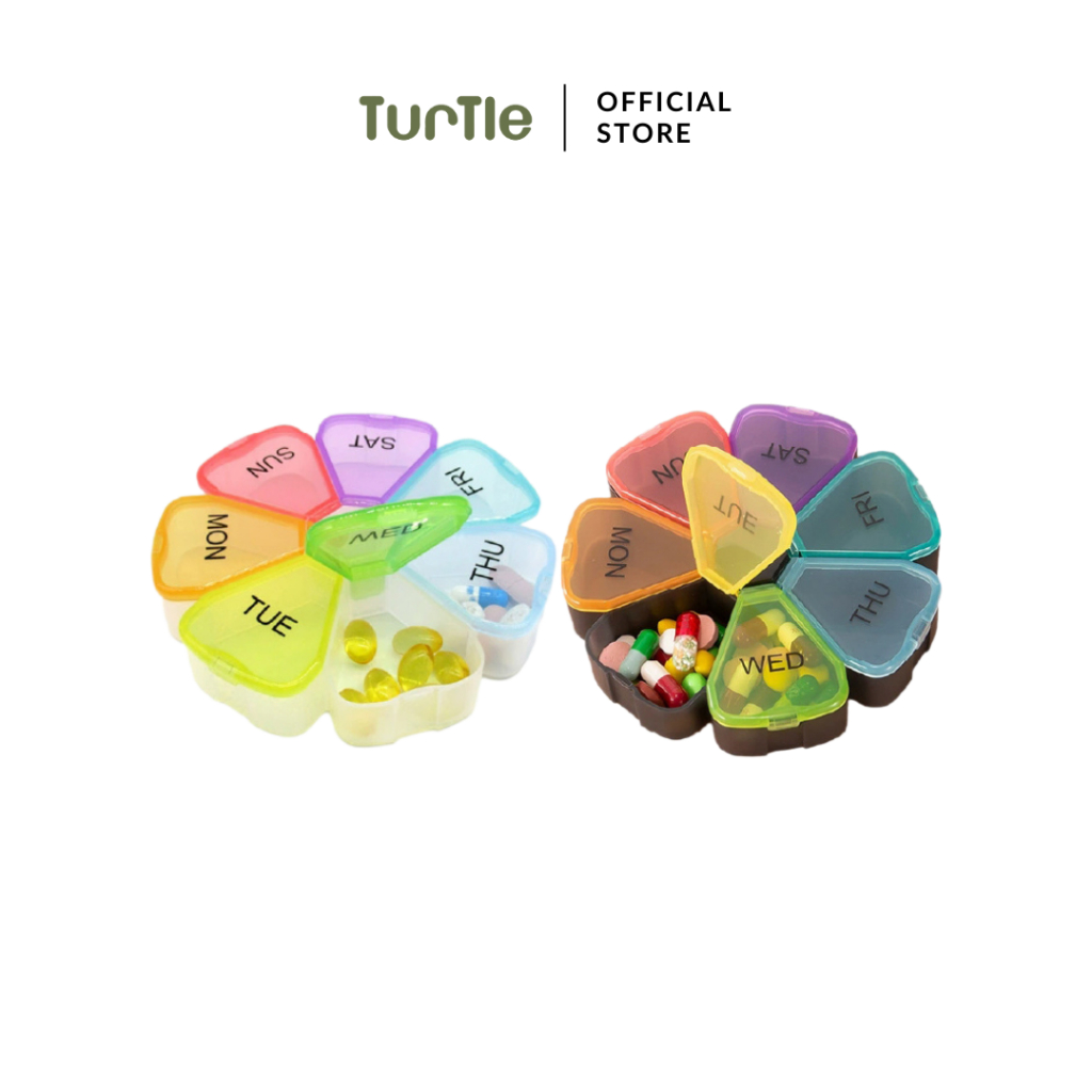 TURTLE Mini Portable Medicine Pill / Vitamin / Supplement Box Organiser ...