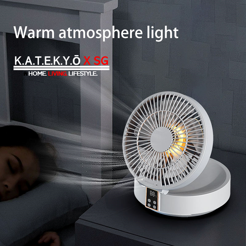 [KATEKYO X SG] 4000mah Desktop Foldable Standing Oscillate Swing Fan ...