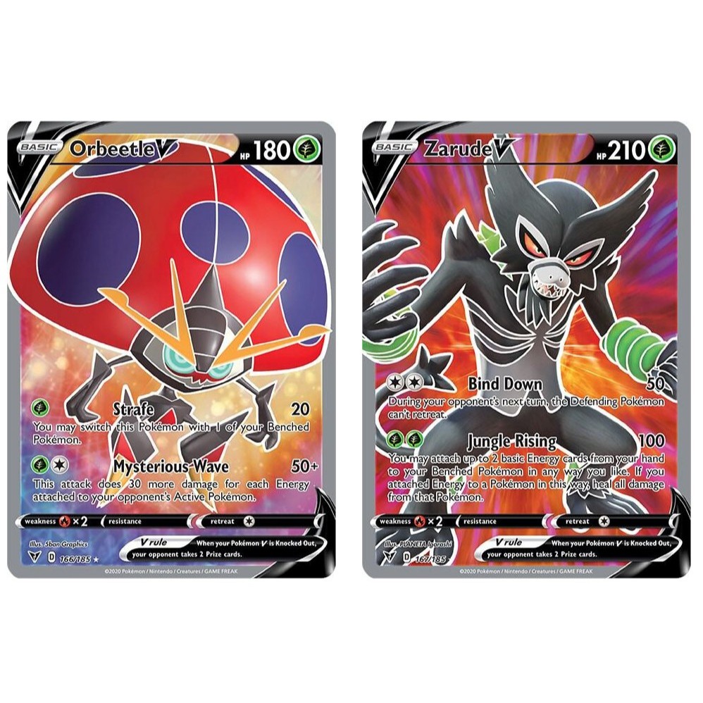 zarude v pokemon card POKMON GAME M5 090/081 AR Weakness Fire 2 Resistance None None Retreat Cost English Pokemon Card Orbeetle V