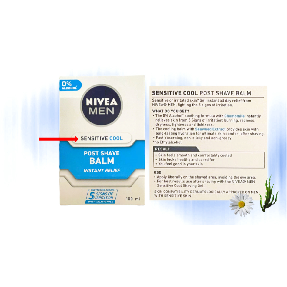 NIVEA MEN Post Shave Balm 100ml Sensitive Sensitive Cool