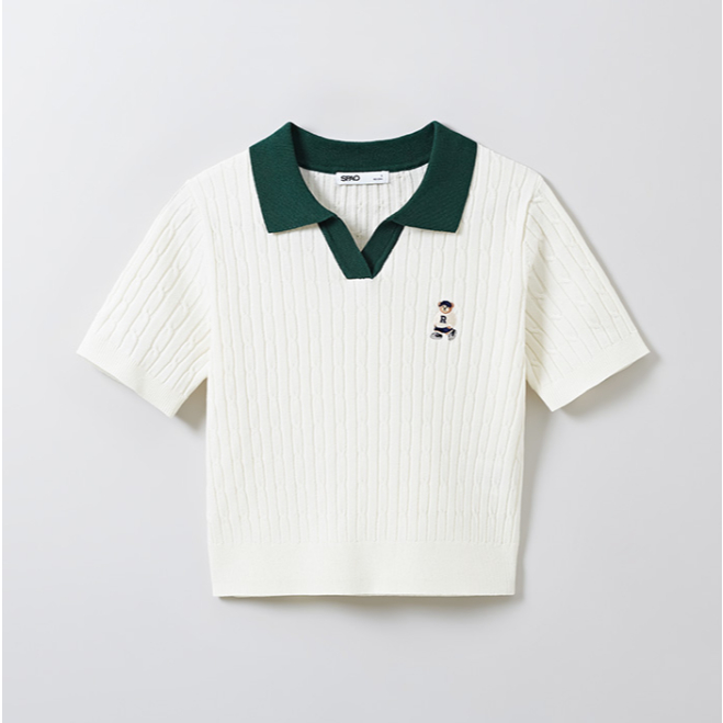 ●SPAO● Woody Cable Half-open Short-sleeved Knit SPKWF24G51 SPAO] Cable half-open short-sleeved knitwear (4 colors