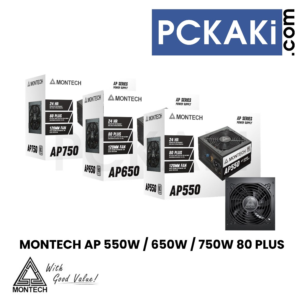 Montech AP 750 ATX Non Modular 80 Plus White Certified Power Supply