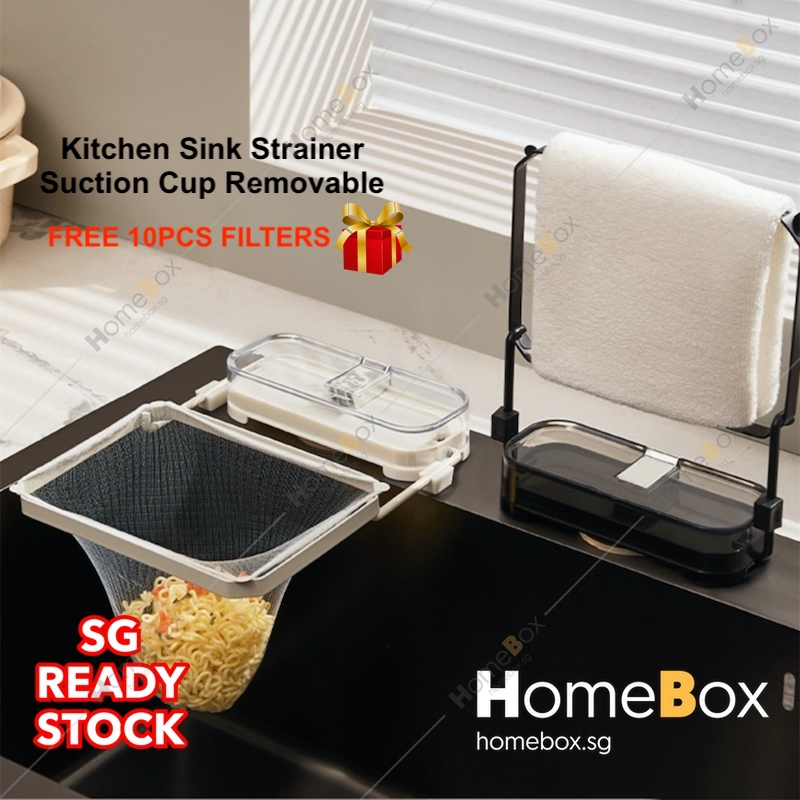 HOMEBOX 🇸🇬 Kitchen Sink Filter Drainage Rack with Disposable Filter Net ...