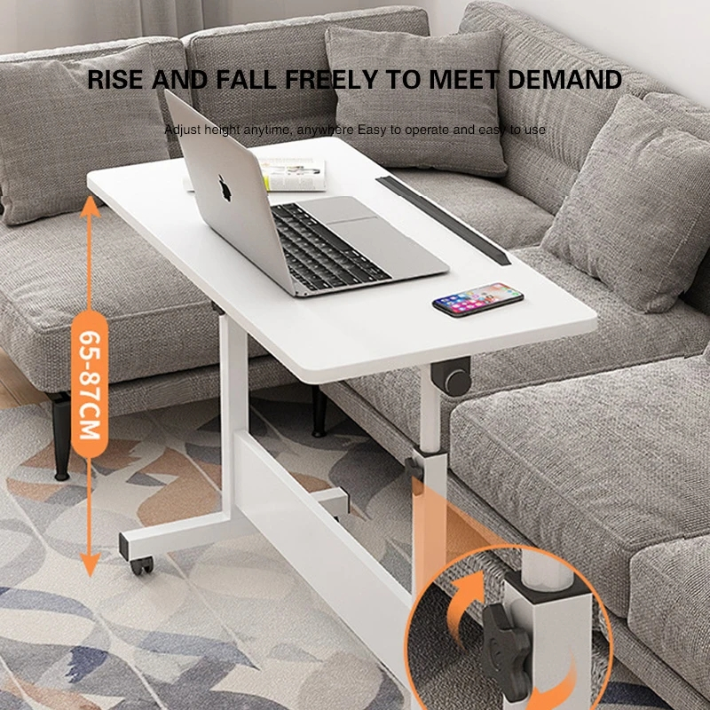 Height Adjustment Liftable Folding Computer Desk Bedside Laptop Table ...