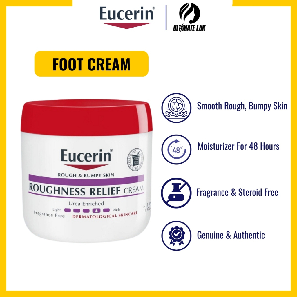 Eucerin, Roughness Relief Cream, Body Lotion, Fragrance Free, Body ...