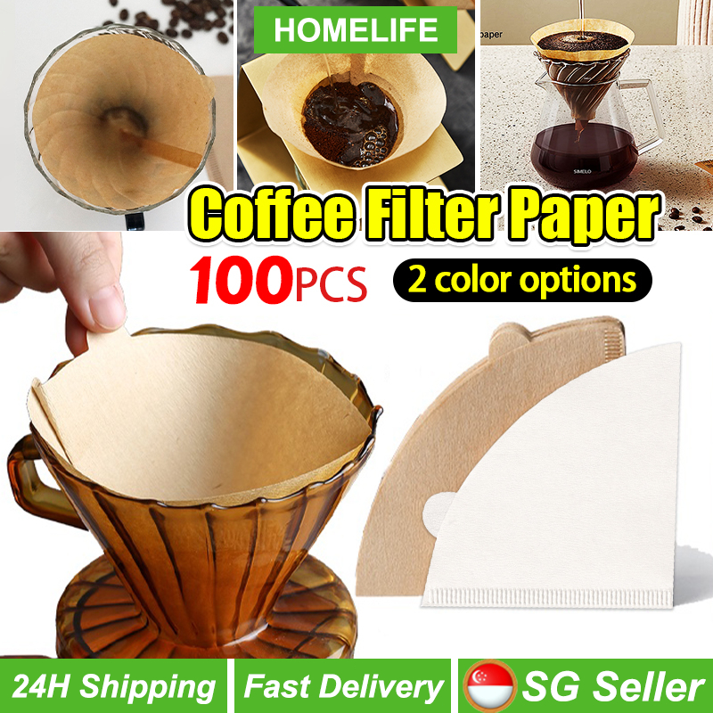 100pcs Coffee Filter Paper For Dripper Coffee Powder Filter Bag V Cone ...
