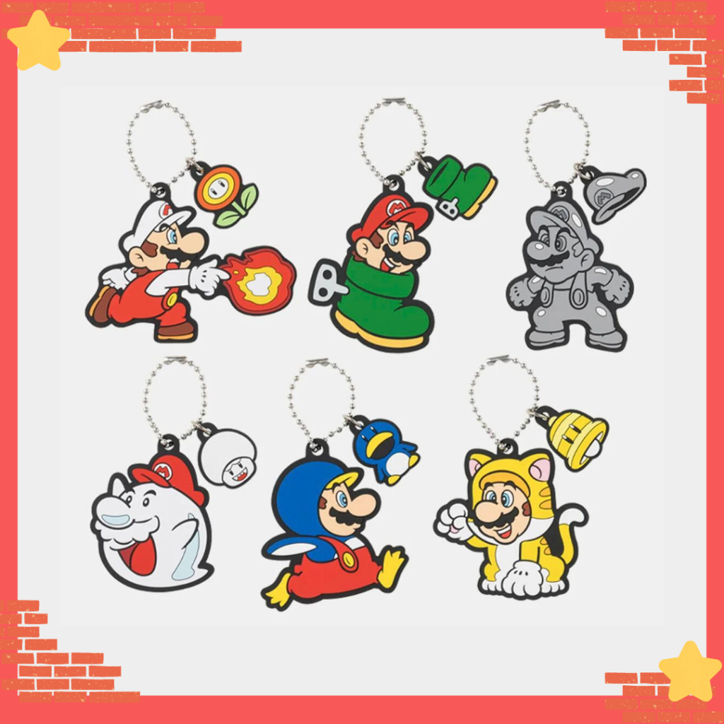 Rubber Keychain Collection. Super Mario. Power Up. Part 1. Random items ...