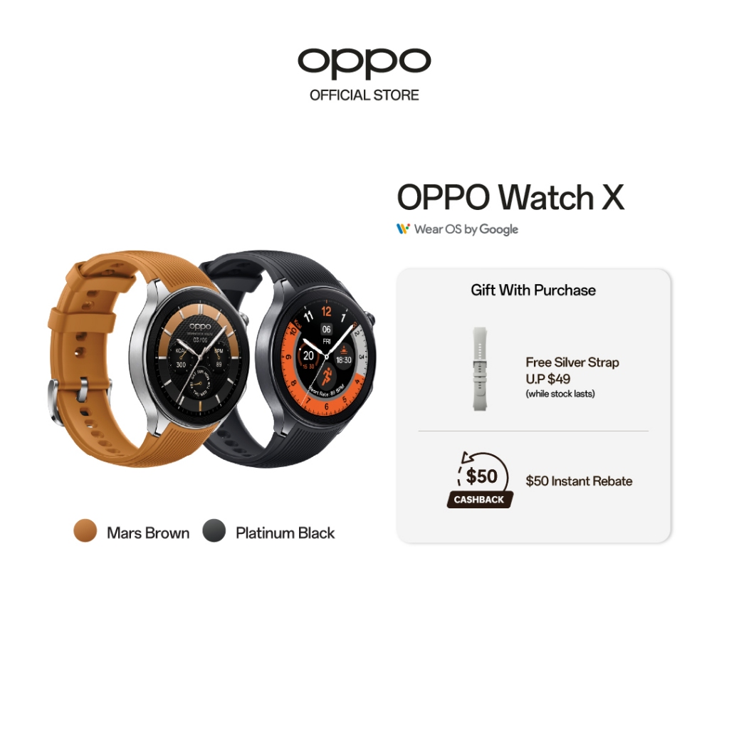 OPPO Watch X Up to 100 Hours in Smart Mode Precision Dual Frequency GPS 1 1 Year Extended Warranty Shopee Singapore