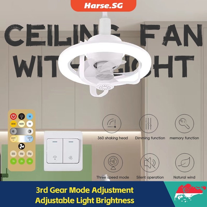[SG Stock] Ceiling Fan With Light, 360° Rotation Ceiling Fan Exhaust ...