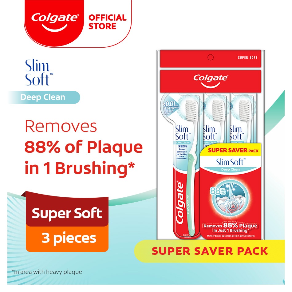 Colgate SlimSoft Deep Clean Toothbrush Valuepack 3s , 6s (Soft ...