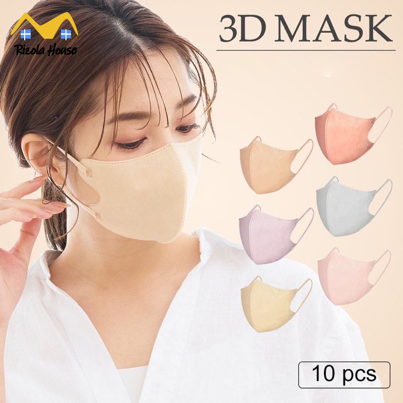 【SG】10Pcs Mask 3D Disposable Protection Face Mask 3ply Breathable ...