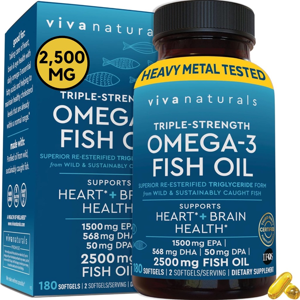 Viva Naturals TripleStrength Omega 3 Fish Oil with EPA and DHA