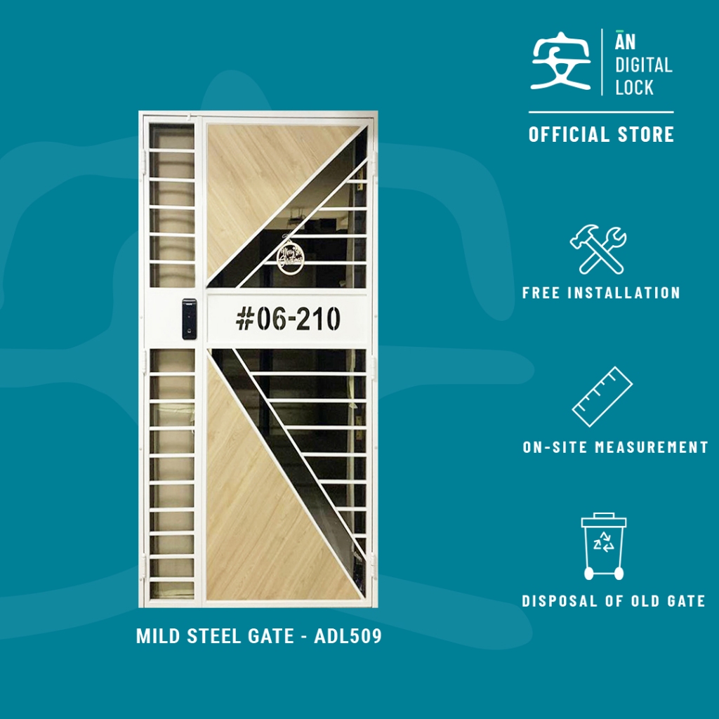 Mild Steel HDB Metal Gate (ADL509) | AN Digital Lock | Shopee Singapore