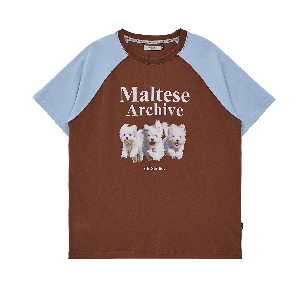 WAIKEI Maltese archive raglan half sleeve T-shirt | Shopee