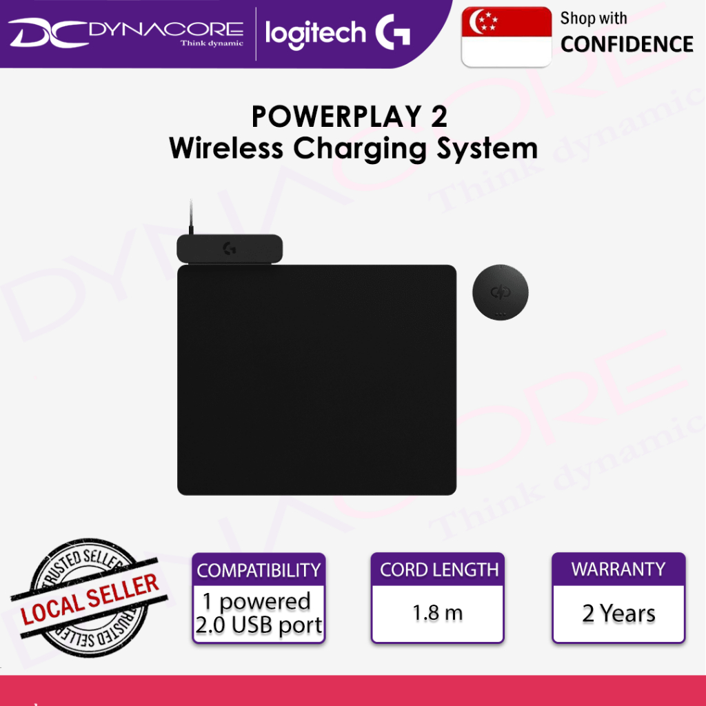 LOGITECH G POWERPLAY 2 Wireless Charging System Mouse Mat (2Y) | Shopee ...
