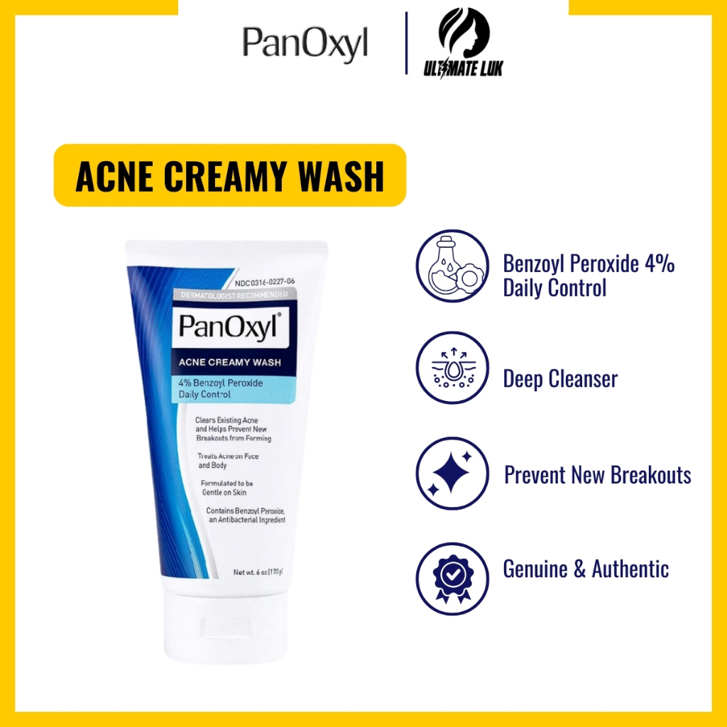 PanOxyl Acne Creamy Wash Benzoyl Peroxide 4 Cream Face Wash Deep 