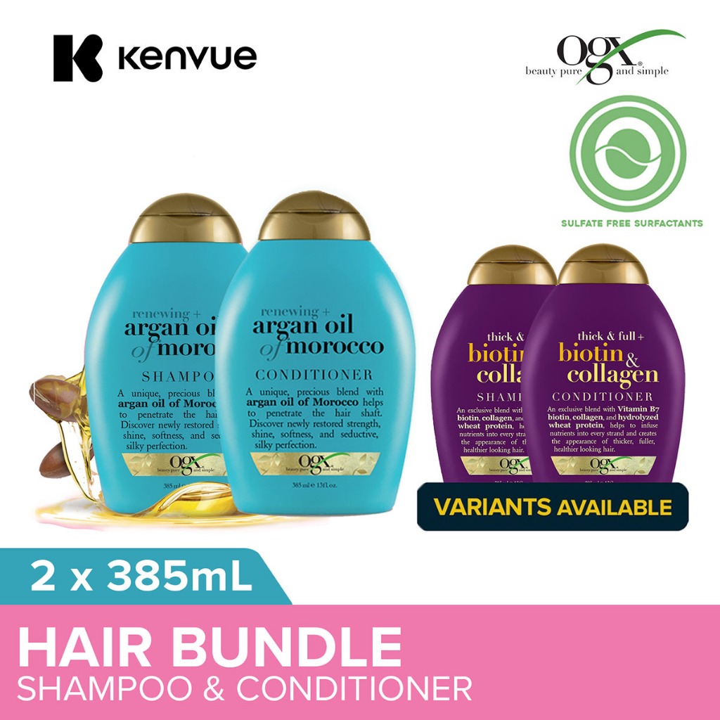 OGX Thick & Full+ Biotin & Collagen Shampoo 385ml + Conditioner 385ml ...