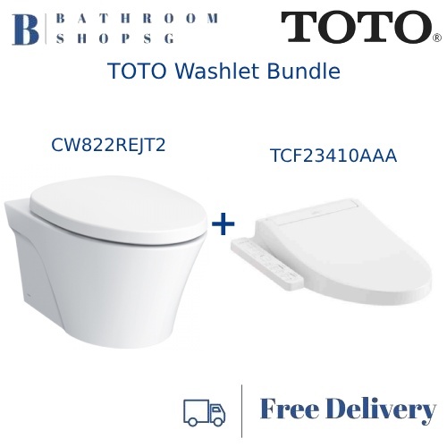 TOTO CW822REJT2 Wall Hung Rimless Tornado Flush Toilet Bowl with ...