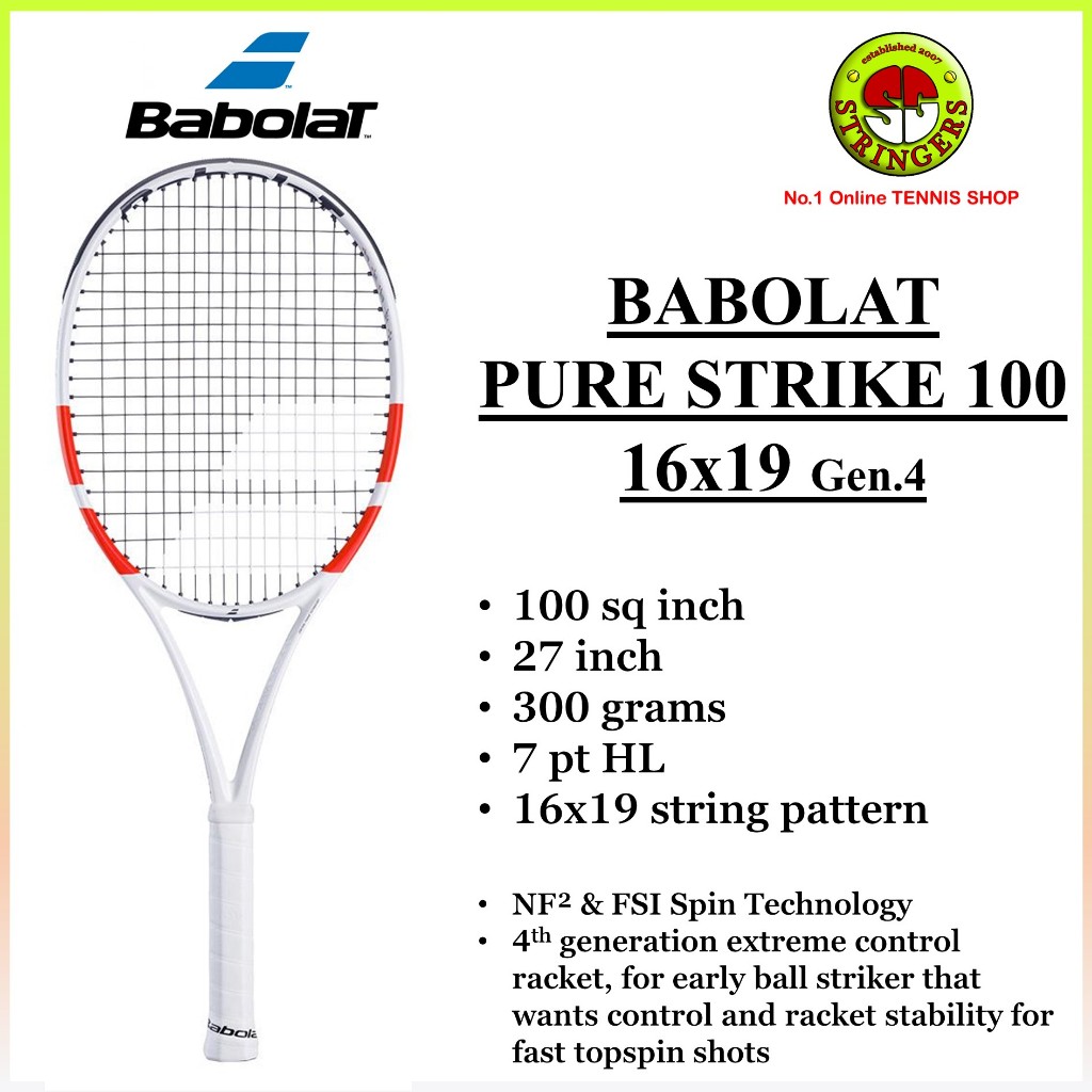 Babolat Pure Strike 100 Gen.4 Tennis Racket | Shopee Singapore