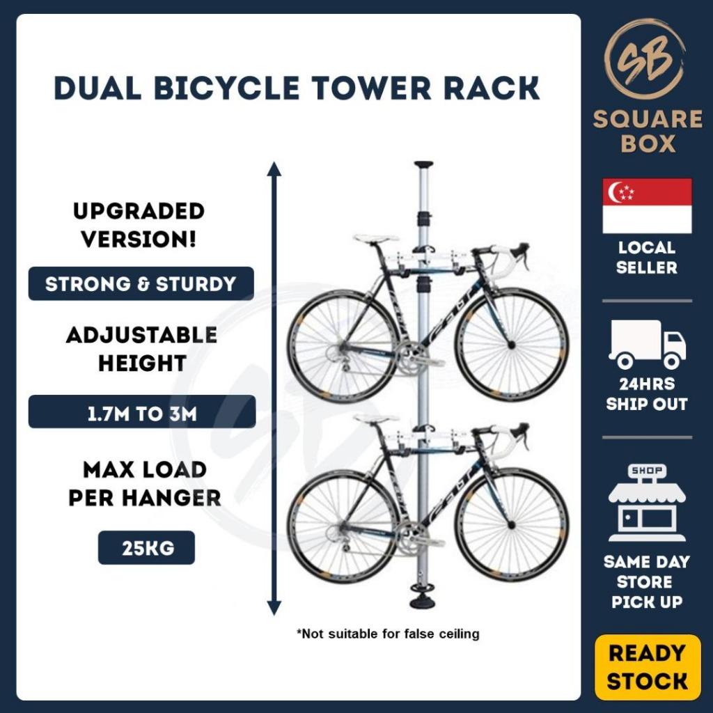 2024 UPGRADED VERSION Dual Bicycle Tower Rack Premium Bicycle Standing Rack Holder Bike Stand Bike Pole Bike Rack Shopee Singapore