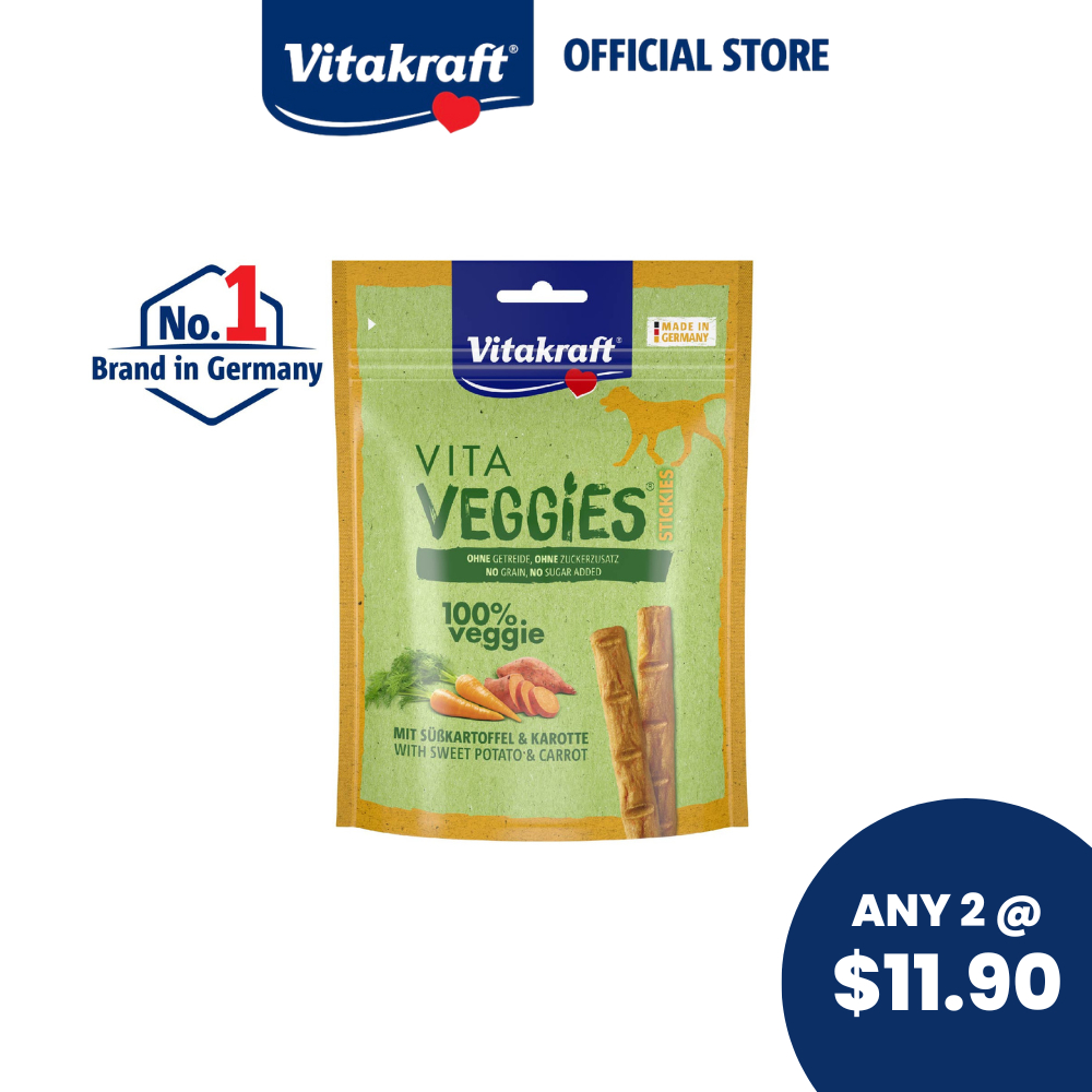 Vitakraft Vita Veggies Sticks 80g Dog Treats Snacks Sweet Potato Carrot Cheese Potato Shopee Singapore